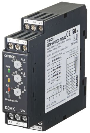 Omron Monitoring Relay, 1 Phase, SPDT, DIN Rail, 24V 24 V dc