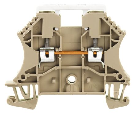 Weidmüller 1033700000 W Series Thermoelectric Voltage Terminal Block Dark Beige, 2.5mm², 1-Level, Screw