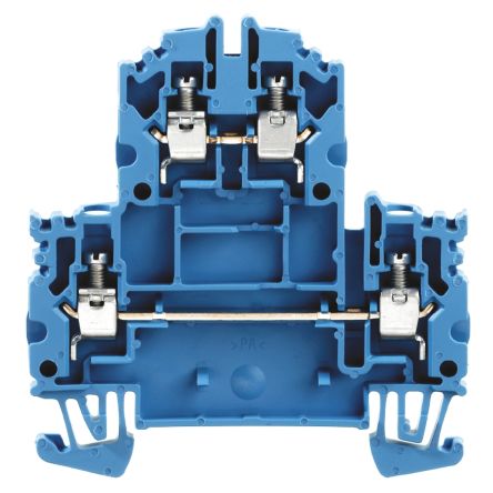 Weidmüller 1041980000 W Series Double Level Terminal Block Blue, 2-Level, Screw