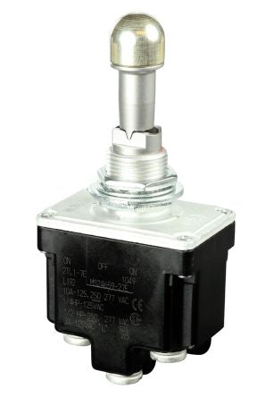 Honeywell Toggle Switch, Bushing Mount, On-Off-On, DPDT, Screw Terminal, 28 V dc, 277 V ac
