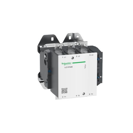 Schneider Electric LC1F Contactor, 120V ac Coil, 3-Pole, 500 A, 250 kW 120V ac, 3 NO, 440V