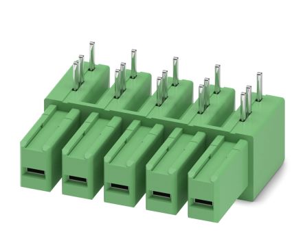 Phoenix Contact IPC 5/ 5-GU-7.62 Series Pluggable Terminal Block, 5-Contact, 7.62 mm Pitch, 1 Row, 1708637