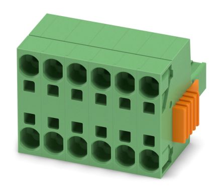 Phoenix Contact TSPC 5/6-STCL-7.62 Series Pluggable Terminal Block, 6-Contact, 7.62 mm Pitch, 1 Row, 1765450