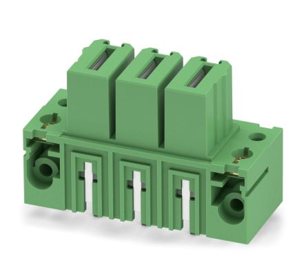 Phoenix Contact IPCV 35 HC/ 3-GF-15.00 Series Pluggable Terminal Block, 3-Contact, 15 mm Pitch, 1 Row, 1793561