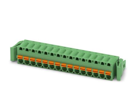 Phoenix Contact FKC 2.5/15-ST-5.08-RF Series Pluggable Terminal Block, 15-Contact, 5.08 mm Pitch, 1 Row, 1925825