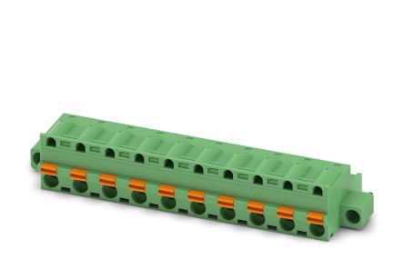 Phoenix Contact GFKC 2.5/10-STF-7.62 Series Pluggable Terminal Block, 10-Contact, 7.62 mm Pitch, 1 Row, 1939824