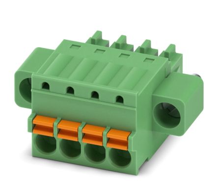 Phoenix Contact FK-MCP 1.5/4-STF-3.5 Series Pluggable Terminal Block, 4-Contact, 3.5 mm Pitch, 1 Row, 1940114