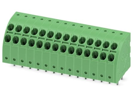 Phoenix Contact PTDA 1.5/14-3.5 Series 45° PCB Terminal Block, 14 Contact(s), 3.5 mm Pitch, 1 Row