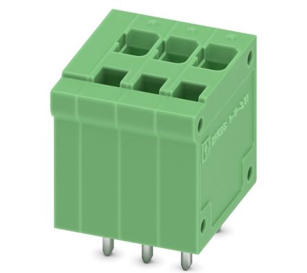 Phoenix Contact ZFKDSA 1-V-3.81- 3 Series Right Angle PCB Terminal Block, 3 Contact(s), 3.81 mm Pitch