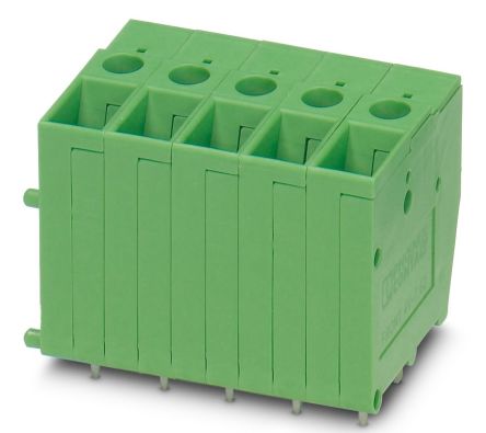 Phoenix Contact FRONT 4-V-7.62- 4 Series Horizontal PCB Terminal Block, 4 Contact(s), 7.62 mm Pitch, 1 Row