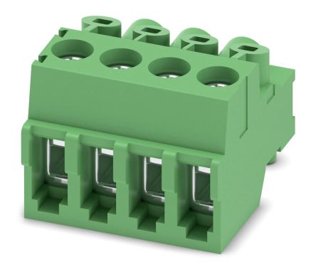 Phoenix Contact PT 1.5/ 4-PVH-3.5-A Series Pluggable Terminal Block, 4-Contact, 3.5 mm Pitch, 1 Row, 1984183
