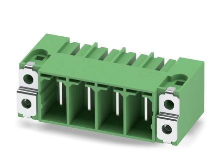Phoenix Contact PC 35 HC/ 4-GF-SH-15.00 Series Pluggable Terminal Block, 4-Contact, 15 mm Pitch, 1 Row, 1762851