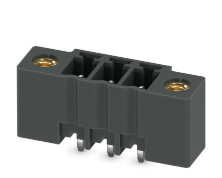 Phoenix Contact MCV 1.5/ 3-GF-3.81 P20 THRR56 Series Pluggable Terminal Block, 3-Contact, 3.81 mm Pitch, 1 Row, 1825788