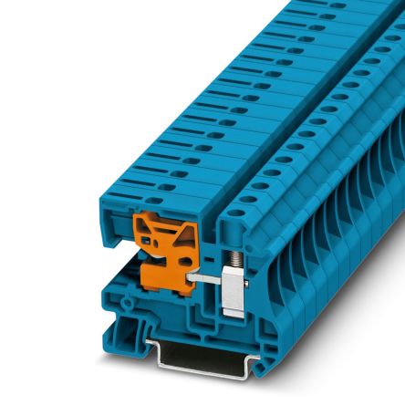 Phoenix Contact 3245040 UTN 10 Series Disconnect Terminal Block Blue, 0.5mm², 16 mm², 1-Level, Screw