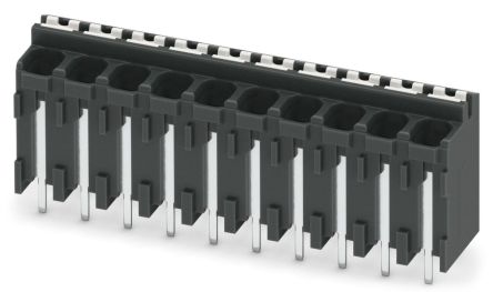 Phoenix Contact SPT-THR 1.5/10-V-3.81 P20 R72 Series Pluggable Terminal Block, 10-Contact, 3.5 mm Pitch, 1 Row, 1823382