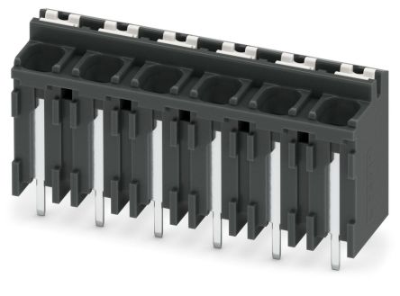 Phoenix Contact SPT-THR 1.5/6-V-5.0 P20 R56 Series Pluggable Terminal Block, 6-Contact, 5 mm Pitch, 1 Row, 1823450