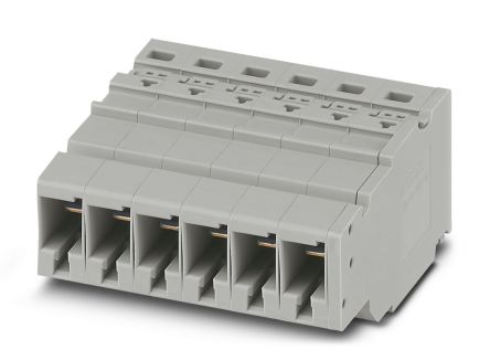 Phoenix Contact PPC 6/6 Series Pluggable Terminal Block, 6-Contact, 8.2 mm Pitch, 1 Row, 3000698