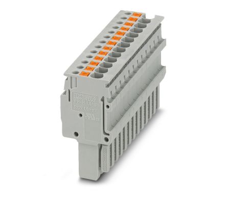 Phoenix Contact PP-H 1.5/S/13 Series Pluggable Terminal Block, 13-Contact, 3.5 mm Pitch, 1 Row, 3212620