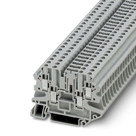 Phoenix Contact 3064030 UT 4-QUATTRO-TG P/P Series Disconnect Terminal Block Grey, 0.14mm², 6 mm², 1-Level, Screw