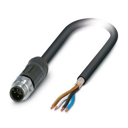 Phoenix Contact Male 4 way M12 to 4 way Unterminated Sensor Actuator Cable, 2 m