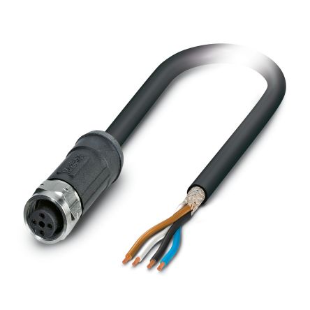 Phoenix Contact Female 4 way M12 to 4 way Unterminated Sensor Actuator Cable, 2 m