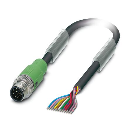 Phoenix Contact Male 12 way M12 to 12 way Unterminated Sensor Actuator Cable, 3 m