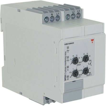 Carlo Gavazzi Monitoring Relay, 3 Phase, 510/793 V ac Monitor Range, SPDT, DIN Rail, 600V ac, 690 V ac 24 V dc
