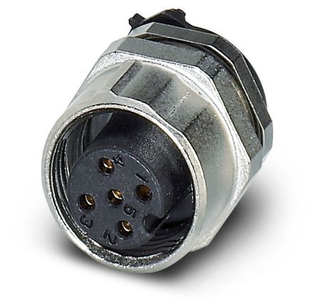 Phoenix Contact Industrial Circular Connector, 5 Contacts, Rear, M12 Connector, Socket, Male, IP67, CA Series
