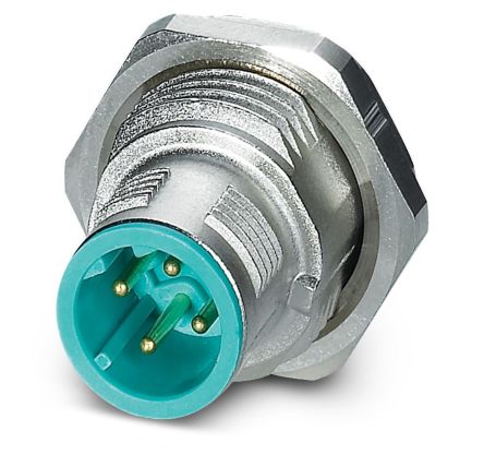 Phoenix Contact Circular Connector, 4 Contacts, Rear, M12 Connector, Plug, Male, IP67, SACC Series