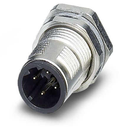 Phoenix Contact Circular Connector, 4 Contacts, Rear, M12 Connector, Plug, Male, IP67, SACC Series