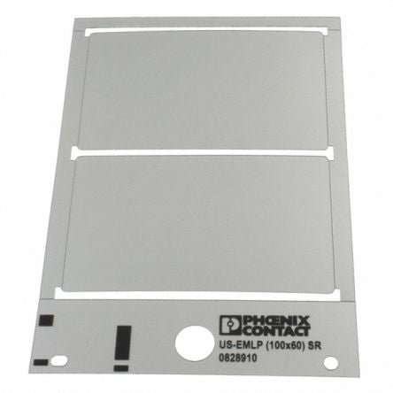 Phoenix Contact Panel Marker, 100 mm Length, 0.5 mm Height 0828910 Silver