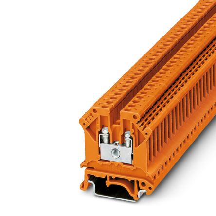 Phoenix Contact 0719113 UK 3 N OG Series Feed Through Terminal Block Orange, 0.2mm², 4 mm², 1-Level, Screw