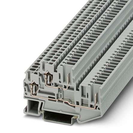 Phoenix Contact 3040892 STTB 2.5/2P SO Series Double Level Terminal Block Grey, 0.08mm², 4 mm², 2-Level, Spring Cage