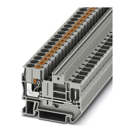 Phoenix Contact 3061758 PT 6/1P Series Feed Through Terminal Block Grey, 0.5mm², 10 mm², 1-Level, Push-in