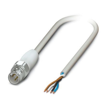 Phoenix Contact Male 4 way M12 to 4 way Free Cable End Sensor Actuator Cable, 3 m