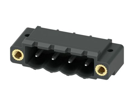 Phoenix Contact CC 2.5/ 4-GF-5.08 P26THR Series Pluggable Terminal Block, 4-Contact, 5.08 mm Pitch, 1 Row, 1954715