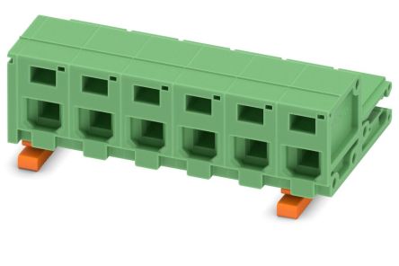 Phoenix Contact ZEC 1.5/6-ST-7.5 C2 R1.6 Series PCB Terminal Block, 6-Contact, 7.5 mm Pitch, 1 Row, 1883187