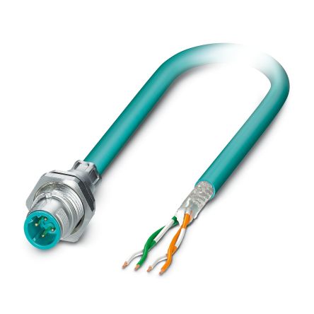Phoenix Contact SACCBP, 500 mm Cat5 Ethernet Cable, Blue, Shielded 2 Polyurethane Sheath