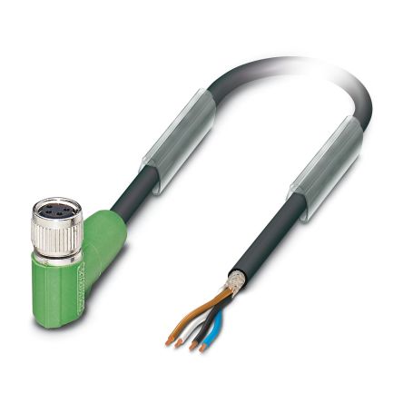 Phoenix Contact Female 4 way M8 to Unterminated 4 way Angled Socket M8 Sensor Actuator Cable, 1.5 m