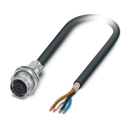 Phoenix Contact Female 4 way M12 to 4 way M12 Sensor Actuator Cable, 1 m