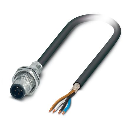 Phoenix Contact Female 4 way M12 to 4 way Unterminated Sensor Actuator Cable, 1 m