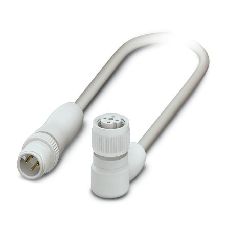Phoenix Contact Female 4 way Right Angle to 4 way Straight Sensor Actuator Cable, 600 mm