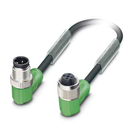 Phoenix Contact Male 3 way M12 to Female 3 way M12 Sensor Actuator Cable, 600 mm