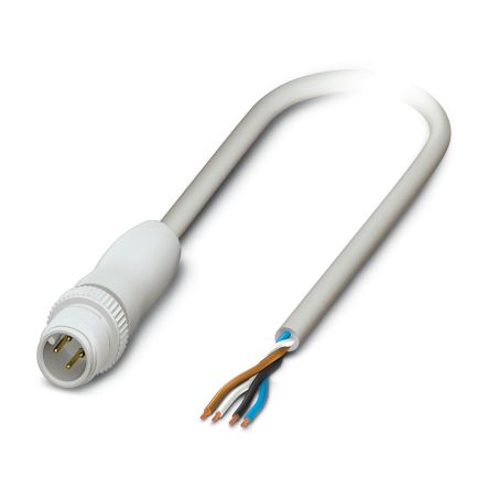 Phoenix Contact Male 4 way M12 to 4 way Unterminated Sensor Actuator Cable, 1.5 m