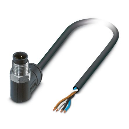 Phoenix Contact Male 4 way M12 to 4 way Unterminated Sensor Actuator Cable, 5 m