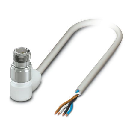 Phoenix Contact Male 4 way M12 to 4 way Free Cable End Sensor Actuator Cable, 10 m