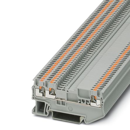 Phoenix Contact 3210317 PT 1.5/S-TWIN-MTD Series Feed Through Terminal Block Grey, 0.14mm², 1.5 mm², 1-Level, Push-in