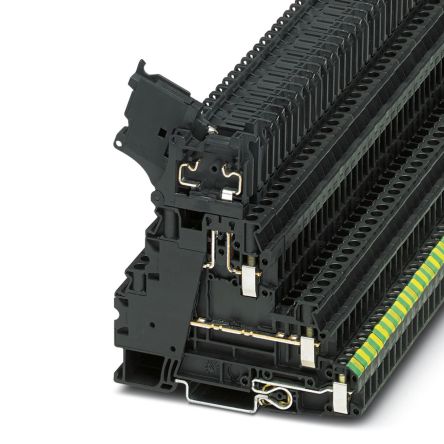Phoenix Contact 3214320 UT 4-PE/L/HESI (5X20) Series Fuse Modular Terminal Block Black, 2-Level Fused, Screw
