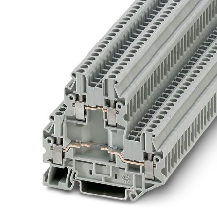 Phoenix Contact 3046757 UTTB 2.5- 2-BE Series Feed Through Terminal Block Grey, 0.14mm², 4 mm², 2-Level, Screw