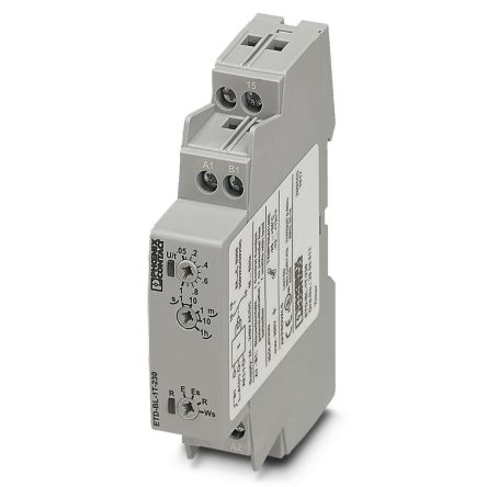 Phoenix Contact ETD-BL-1T-230 Series DIN Rail Timer Relay, 2-Contact, 24 V dc 24V ac, 0.05 s to 1 h,